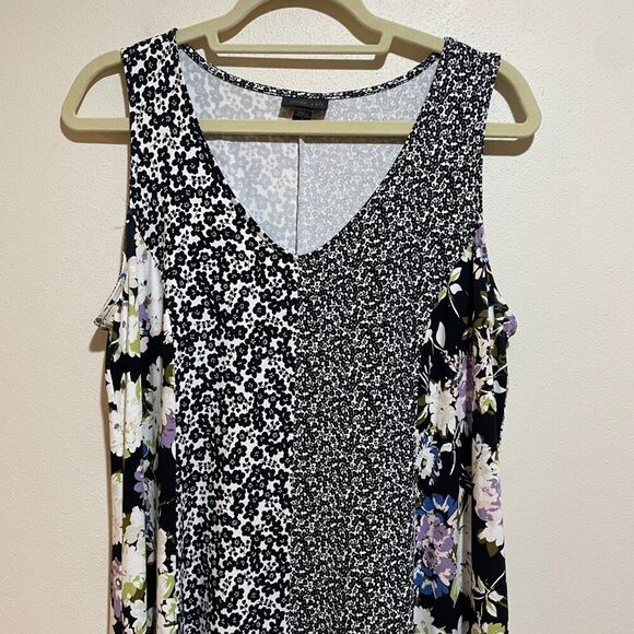 J Jill Wearever Collection M TALL Floral Patchwork Mixed Print Sleeveless Dress - Picture 3 of 13